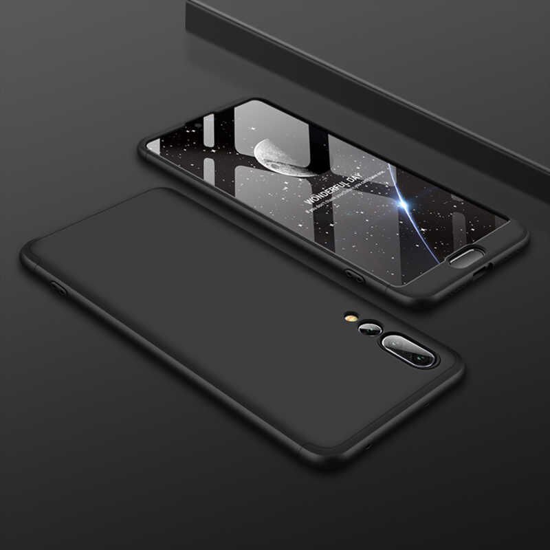Huawei P20 Pro Kılıf 360 Tam Koruma Ön Ve Arka Sert Mika Kapak Orjinal Ays Gkk Kapak Gold