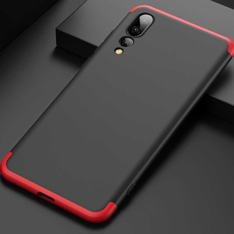 Huawei P20 Pro Kılıf 360 Tam Koruma Ön Ve Arka Sert Mika Kapak Orjinal Ays Gkk Kapak Rose Gold