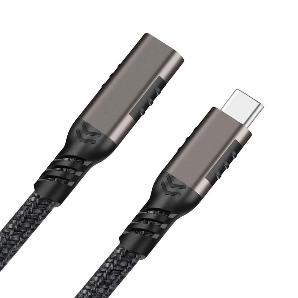 Extension USB3.2 Type-C PD Uzatma Kablosu 100W 20Gbps 4K@60Hz 3 Metre Siyah