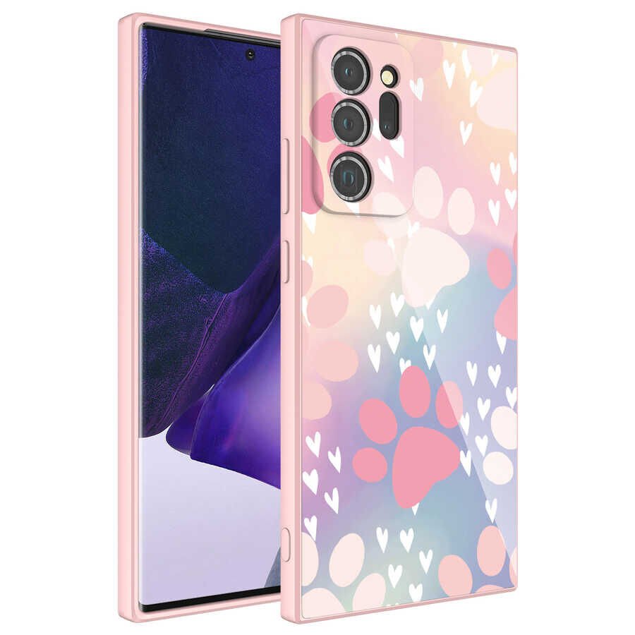 Samsung Galaxy Note 20 Ultra Kılıf Kamera Korumalı Bulut Desenli Sert Parlak Silikon Kapak (Epoksi) NO4