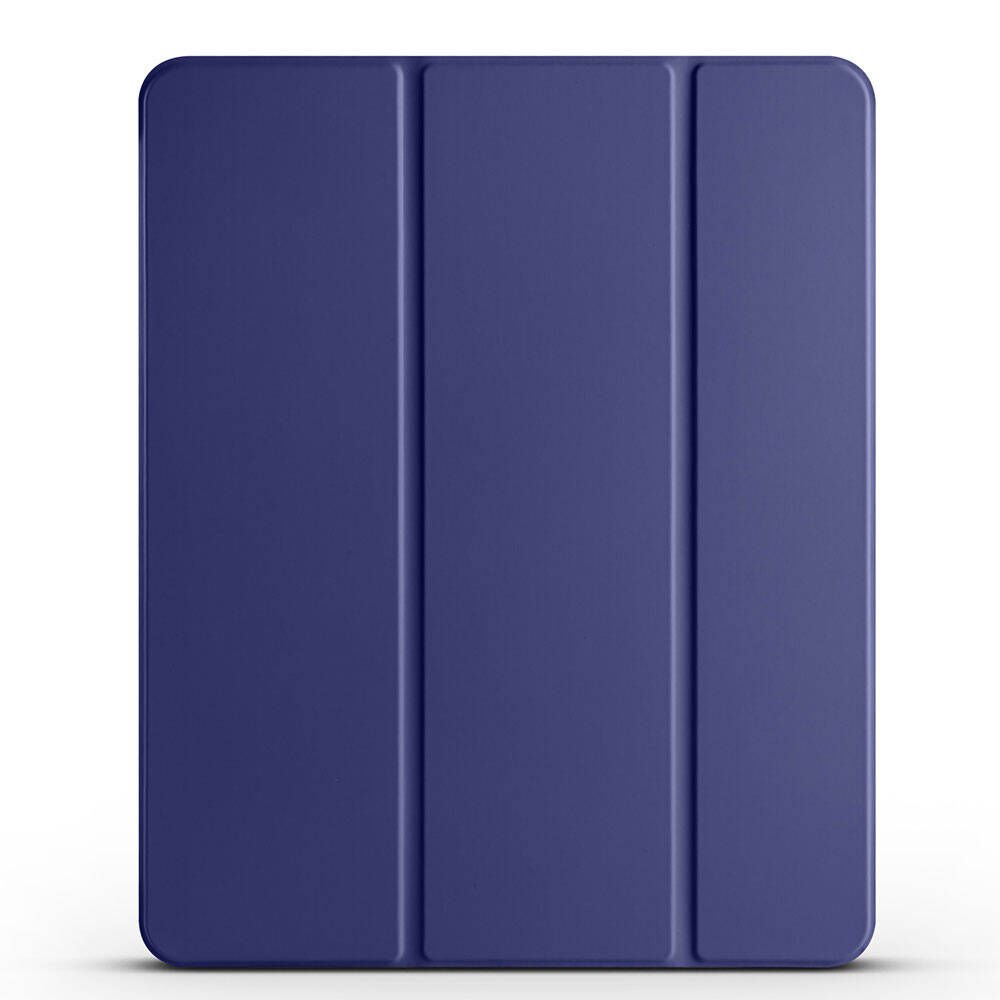 Apple iPad Air 10.9 2020 (4.Nesil) Kılıf Arkası Silikon Pu Deri 360 Korumalı Tasarım (SC.) Lacivert