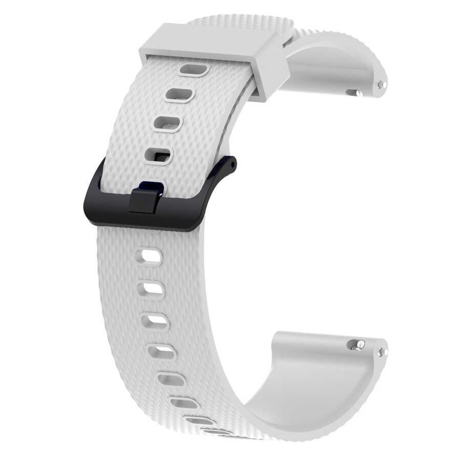 Samsung Galaxy Watch Active 2 40mm (20mm) Silikon Kordon Esnek Tasarım (KRD-46) Soft White