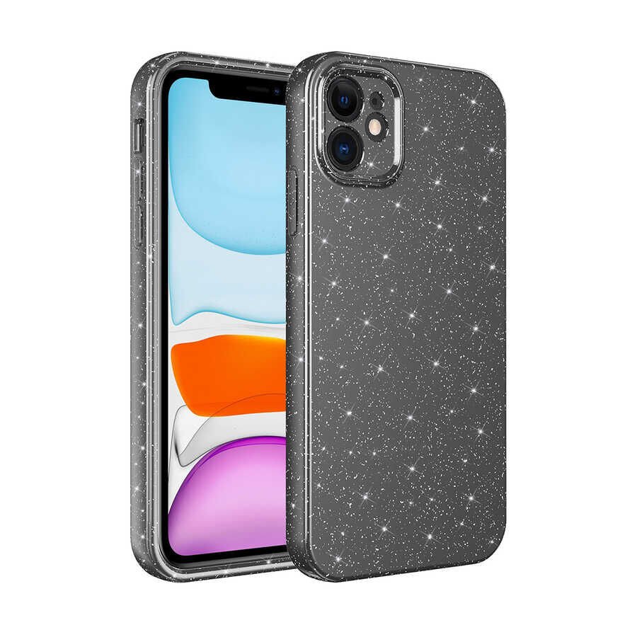 Apple iPhone 12 Kılıf Kamera Korumalı Simli Lüks HEPTEKİLETİŞİM Koton Kapak