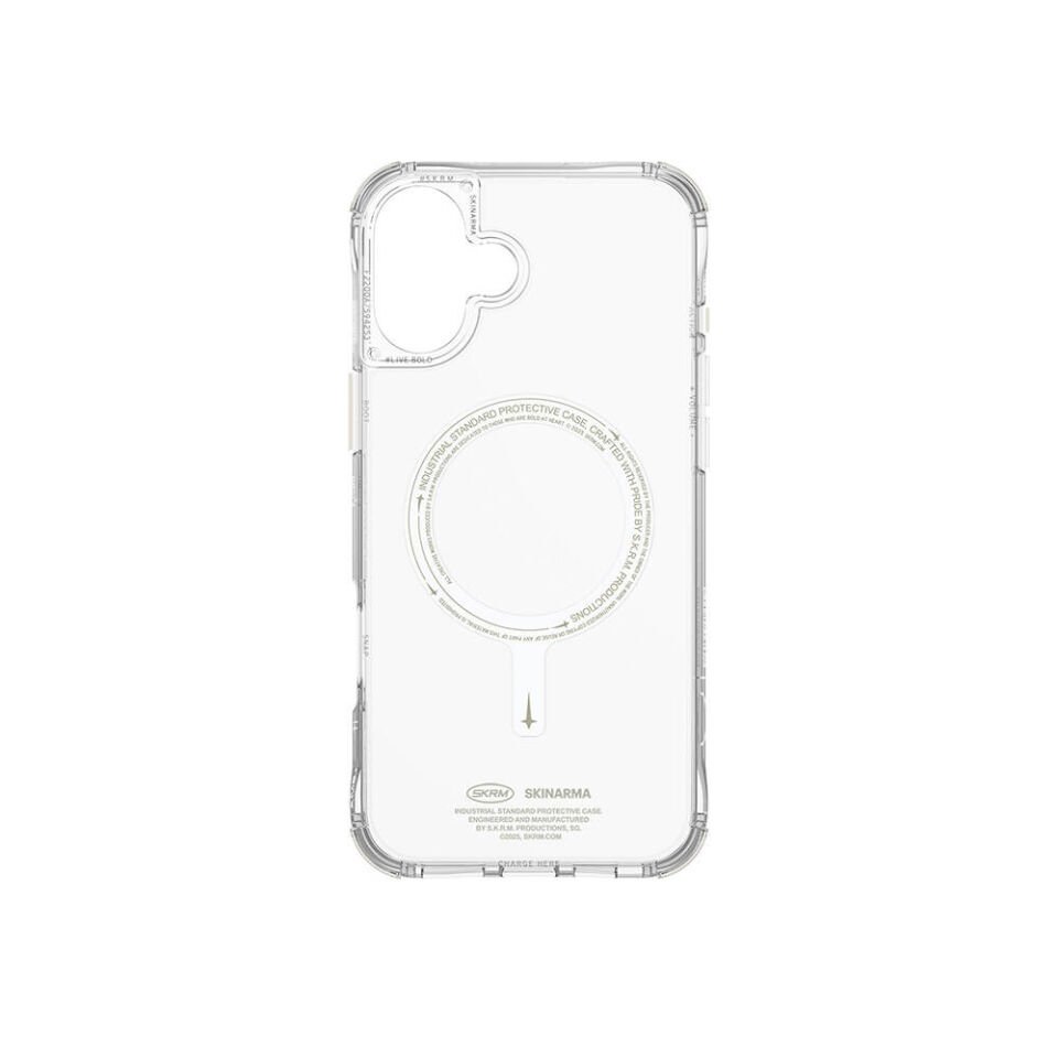 Apple iPhone 16 Kılıf Magsafe Şarj Özellikli Şeffaf Airbag Tasarımlı Skinarma Saido Nightglow Kapak