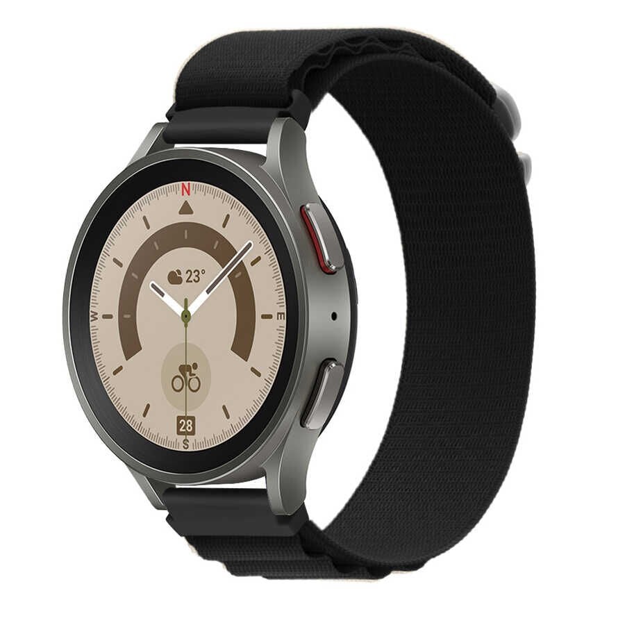 Samsung Galaxy Watch Active 2 44mm (20mm) Hasır Kordon Naylon Örgülü (KRD-74) Turuncu