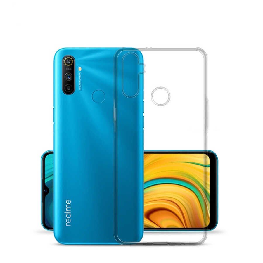Realme C3 Şeffaf Kılıf Yumuşak İnce Tasarımlı Kapak (SÜPER) Renksiz