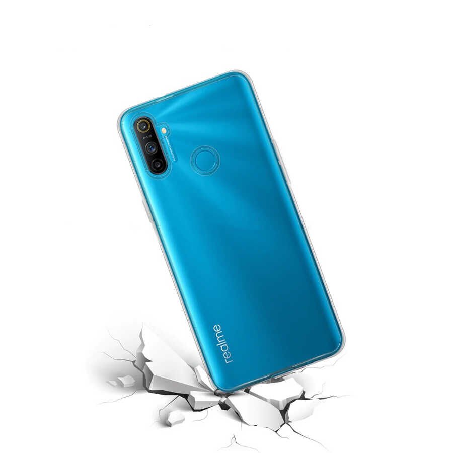 Realme C3 Şeffaf Kılıf Yumuşak İnce Tasarımlı Kapak (SÜPER) Renksiz