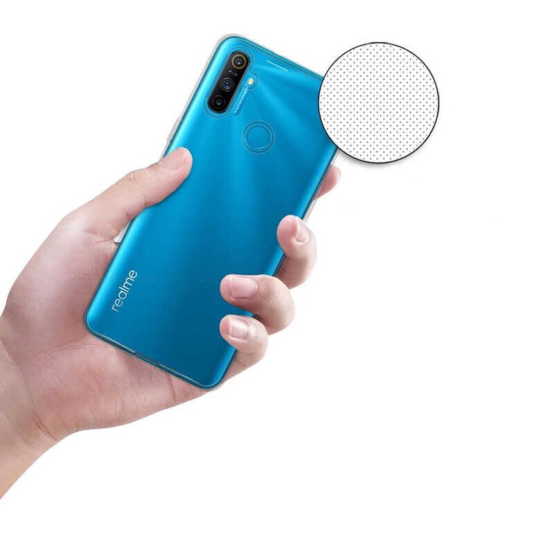 Realme C3 Şeffaf Kılıf Yumuşak İnce Tasarımlı Kapak (SÜPER) Renksiz