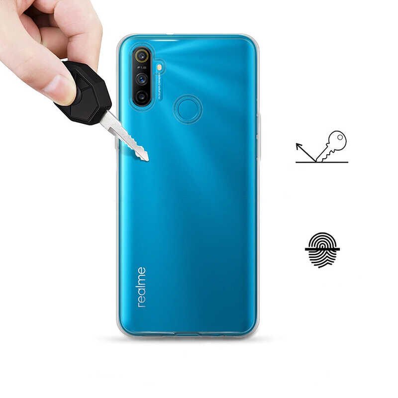 Realme C3 Şeffaf Kılıf Yumuşak İnce Tasarımlı Kapak (SÜPER) Renksiz