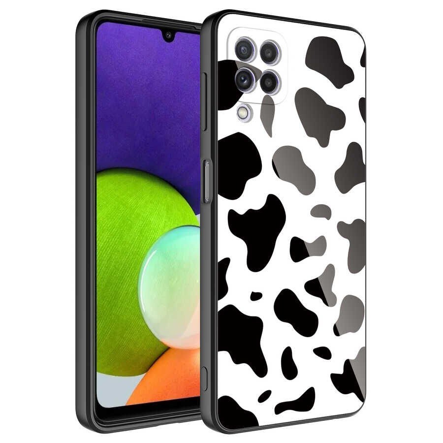 Samsung Galaxy M12 Kılıf Kamera Korumalı Bulut Desenli Renkli Sert Parlak Silikon Kapak (Epoksi) NO7