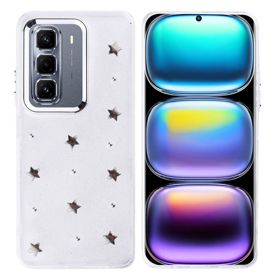 İnfinix Hot 50 Pro Plus 4G Kılıf Airbag Tasarımlı Simli Şeffaf HEPTEKİLETİŞİM Kutup Kapak