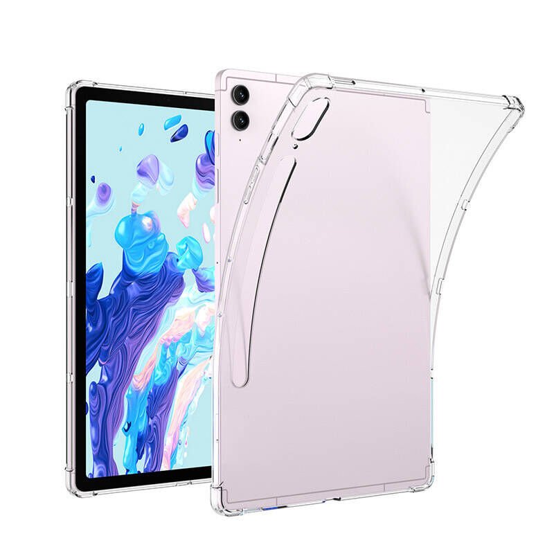 Samsung Galaxy Tab S8 Ultra Şeffaf Tablet Kılıf Köşelerden Ultra Dayanıklı Kalem Bölmeli (T-ANTİ) Renksiz
