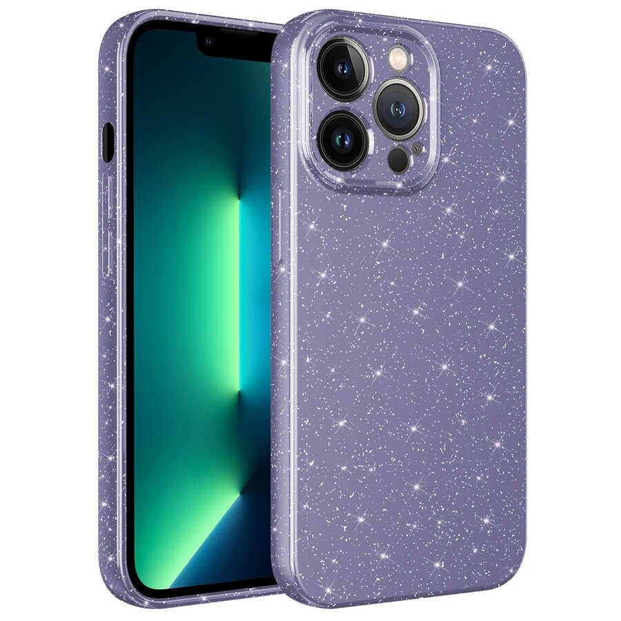 Apple iPhone 13 Pro Kılıf Kamera Korumalı Simli Lüks HEPTEKİLETİŞİM Koton Kapak