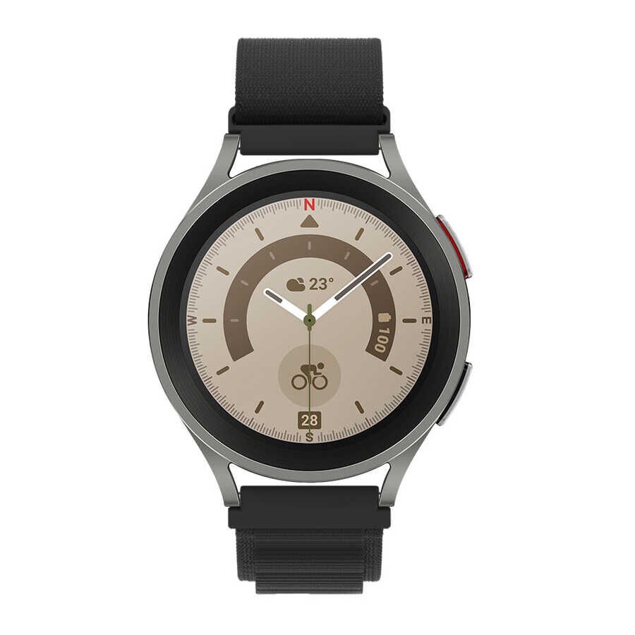 Samsung Galaxy Watch 42mm (20mm) Hasır Kordon Naylon Örgülü (KRD-74) Turuncu