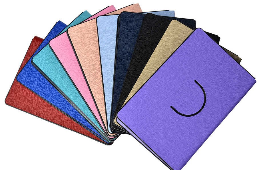11 İnç Dönebilen Standlı Tablet Kılıf Pu Deri (11 İNÇ TÜM TABLET KILIFLARINA UYUMLU)-UNİVERSAL Pembe