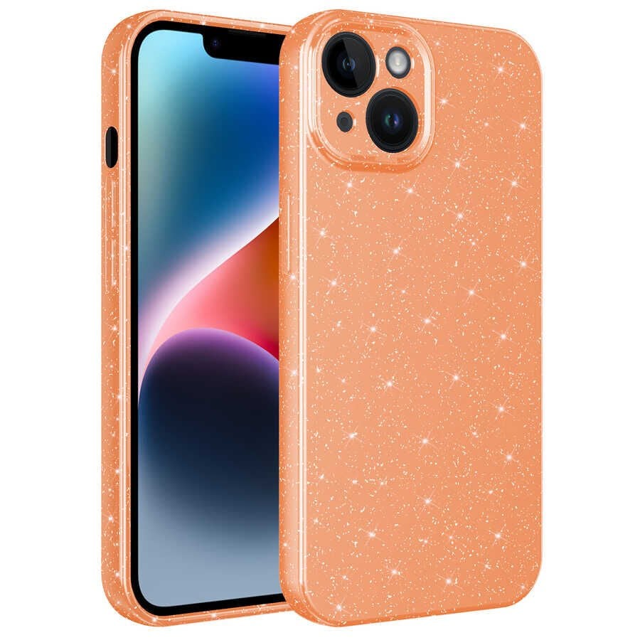 Apple iPhone 14 Kılıf Kamera Korumalı Simli Lüks HEPTEKİLETİŞİM Koton Kapak