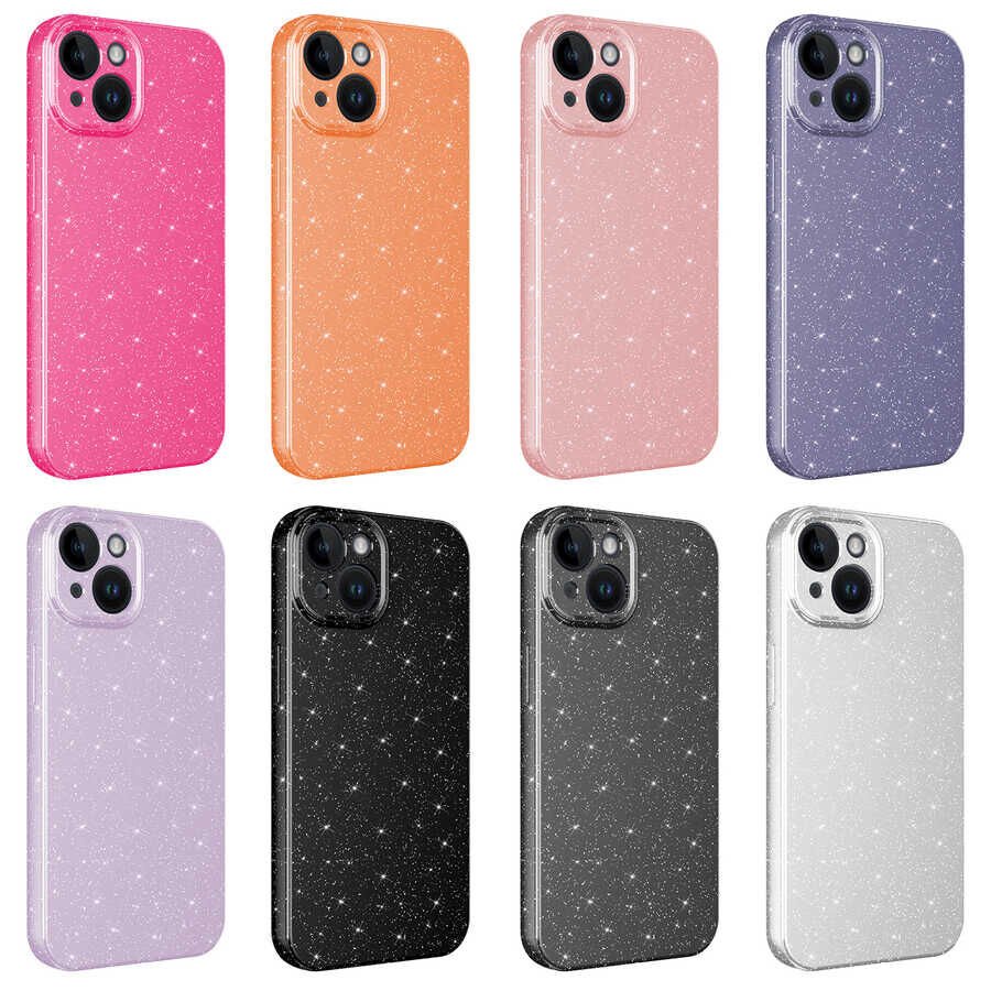 Apple iPhone 14 Kılıf Kamera Korumalı Simli Lüks HEPTEKİLETİŞİM Koton Kapak