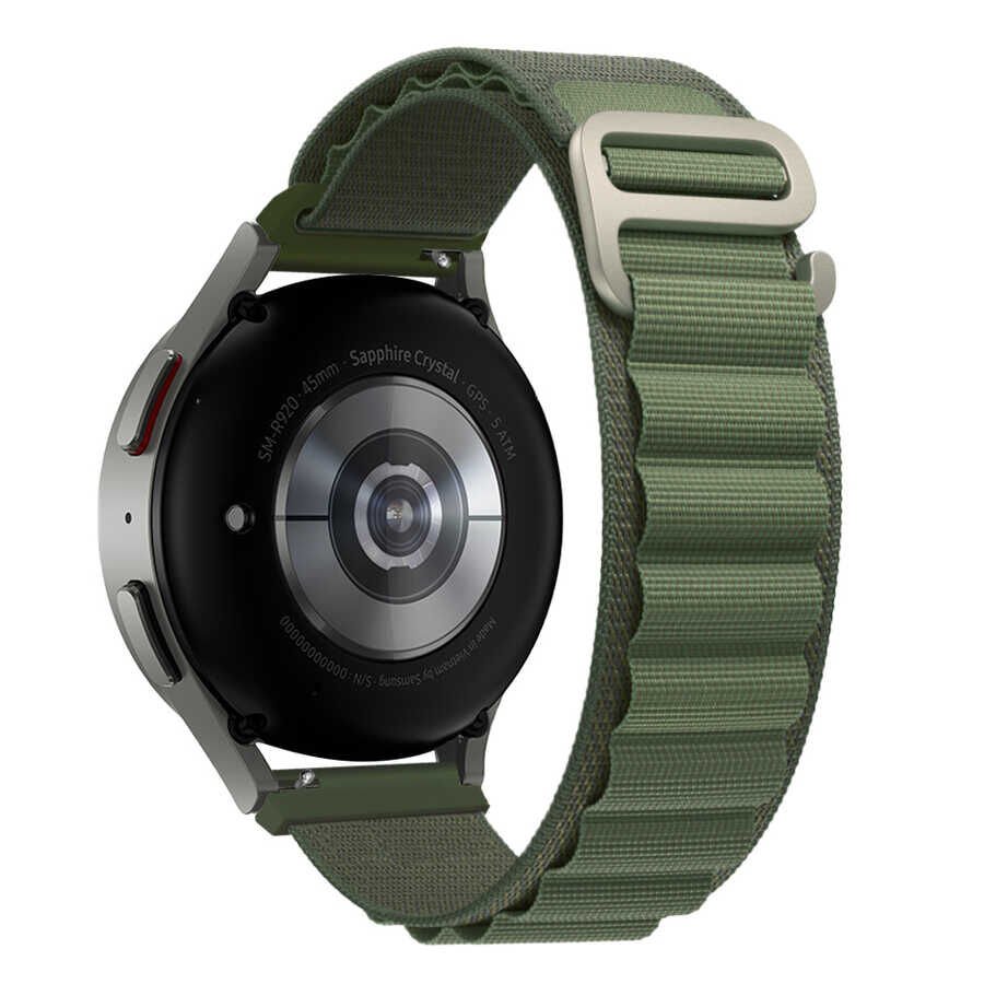 Huawei Watch GT 3 42mm (20mm) Hasır Kordon Naylon Örgülü (KRD-74) Siyah