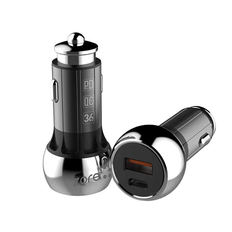 ZR-C1 Micro 2 in 1 Araç Şarj Seti Siyah