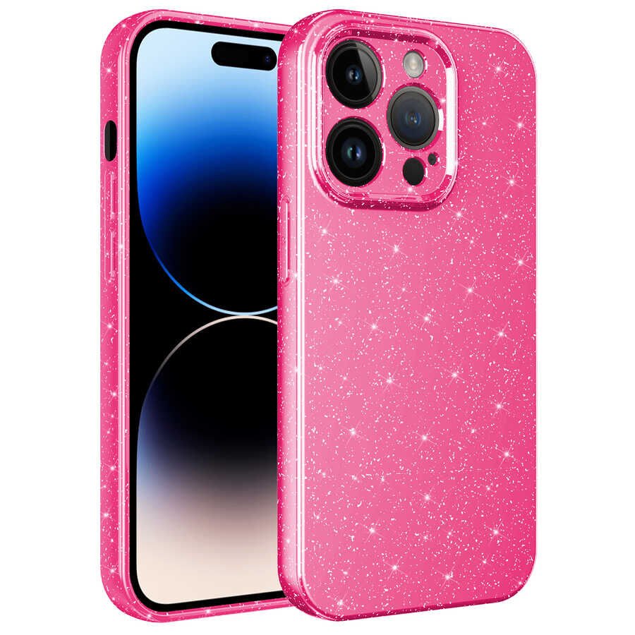 Apple iPhone 14 Pro Kılıf Kamera Korumalı Simli Lüks HEPTEKİLETİŞİM Koton Kapak