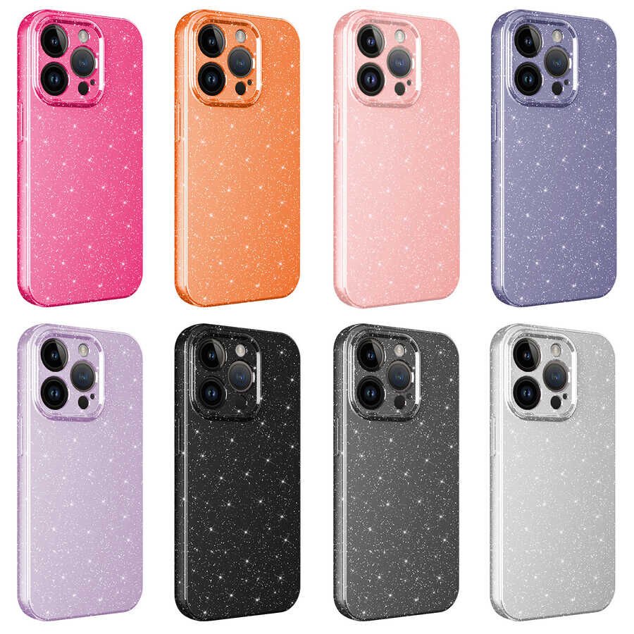 Apple iPhone 14 Pro Kılıf Kamera Korumalı Simli Lüks HEPTEKİLETİŞİM Koton Kapak