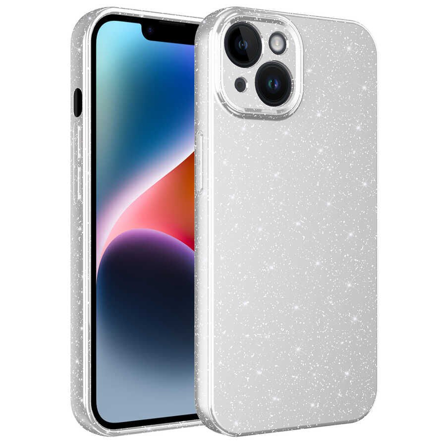 Apple iPhone 14 Plus Kılıf Kamera Korumalı Simli Lüks HEPTEKİLETİŞİM Koton Kapak