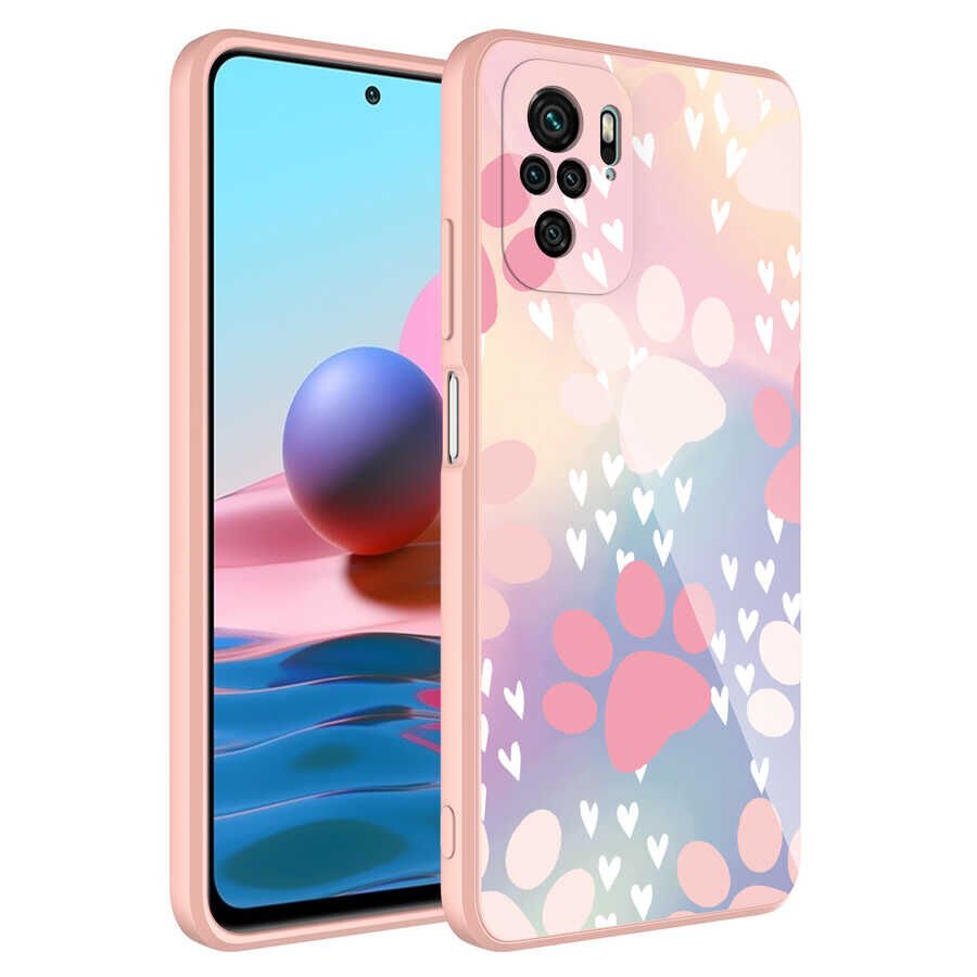 Xiaomi Poco M5S Kılıf Kamera Korumalı Bulut Desenli Renkli Sert Parlak Silikon Kapak (Epoksi) NO4