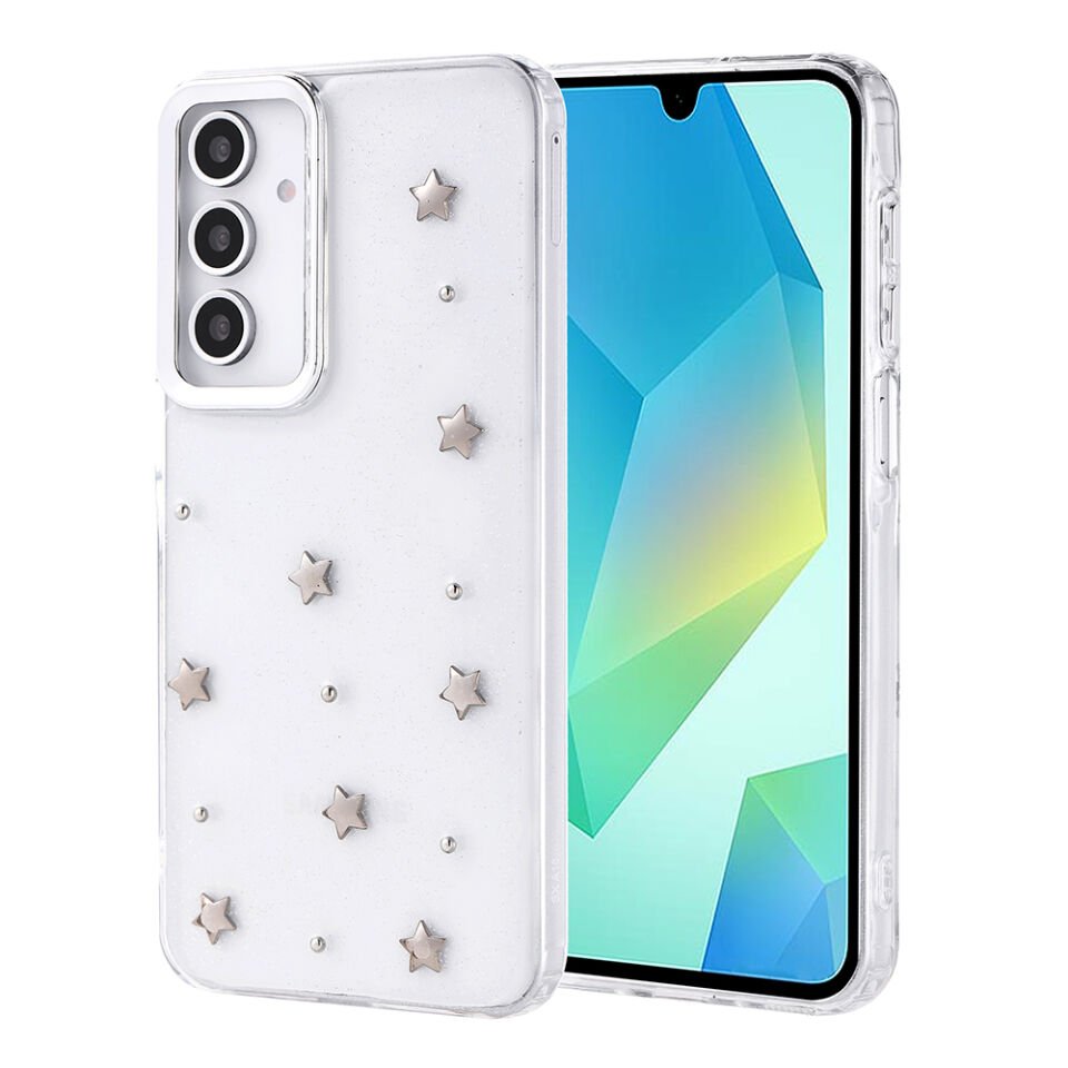Galaxy A16 Kılıf Airbag Tasarımlı Simli Şeffaf HEPTEKİLETİŞİM Kutup Kapak