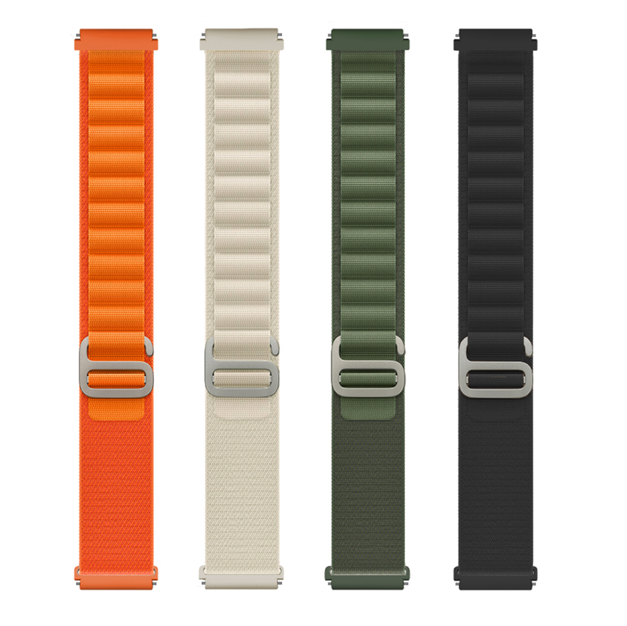 Samsung Gear S2 (20mm) Hasır Kordon Naylon Örgülü (KRD-74) Siyah