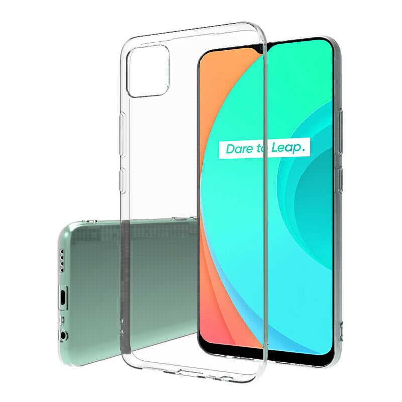 Realme C11 Şeffaf Kılıf Yumuşak İnce Tasarımlı Kapak (SÜPER) Renksiz
