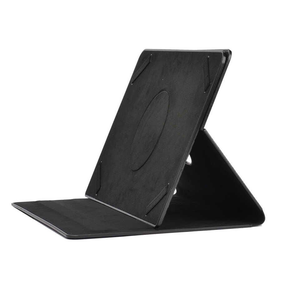 8 İnç Dönebilen Standlı Tablet Kılıf Pu Deri (8 İNÇ TÜM TABLET KILIFLARINA UYUMLU)-UNİVERSAL Siyah
