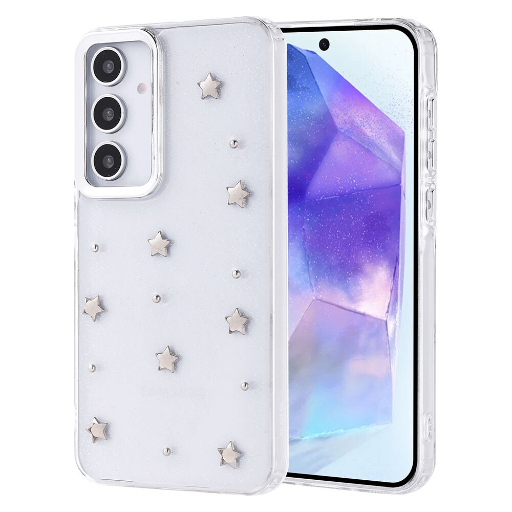Galaxy A35 Kılıf Airbag Tasarımlı Simli Şeffaf HEPTEKİLETİŞİM Kutup Kapak