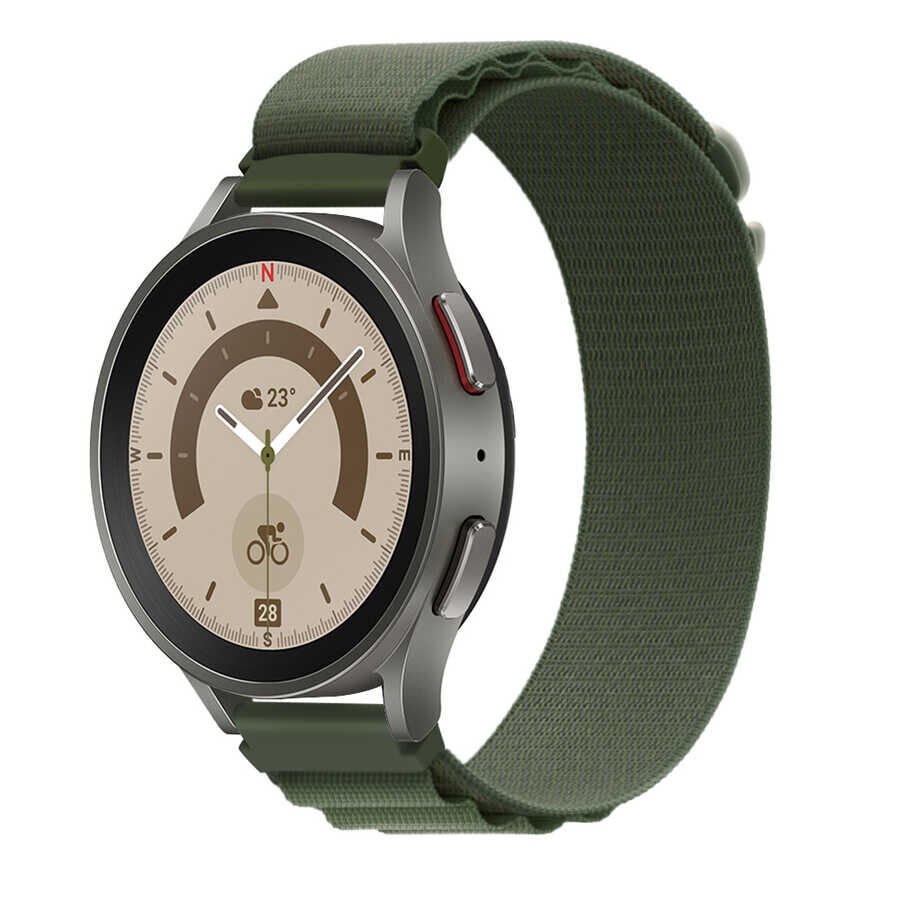 Samsung Gear S2 (20mm) Hasır Kordon Naylon Örgülü (KRD-74) Yeşil