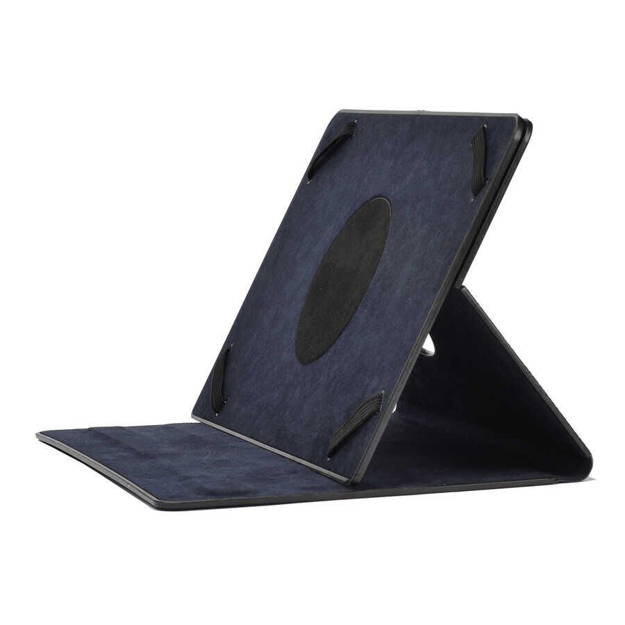 8 İnç Dönebilen Standlı Tablet Kılıf Pu Deri (8 İNÇ TÜM TABLET KILIFLARINA UYUMLU)-UNİVERSAL Lacivert