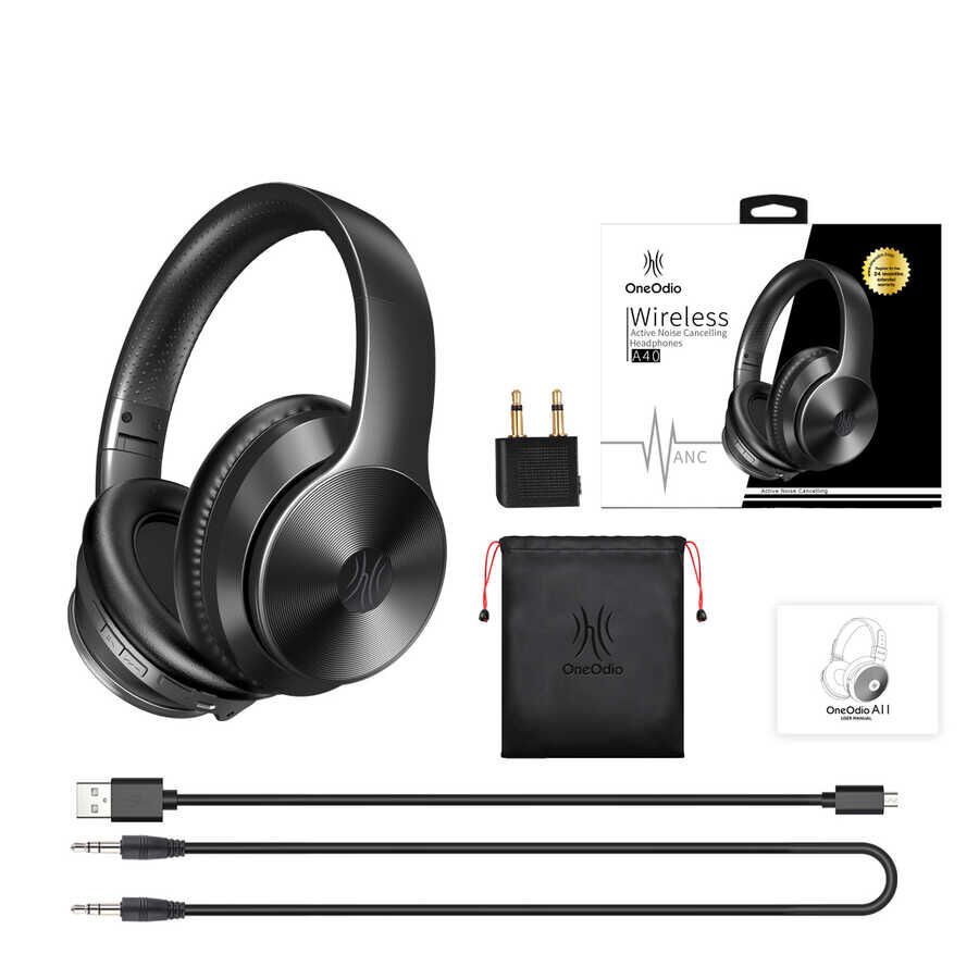 Hafif ve Portatif Kolayca Katlanıp Taşınabilir Dizayn (Oneodio A40 Bluetooth Kulaklık) Siyah