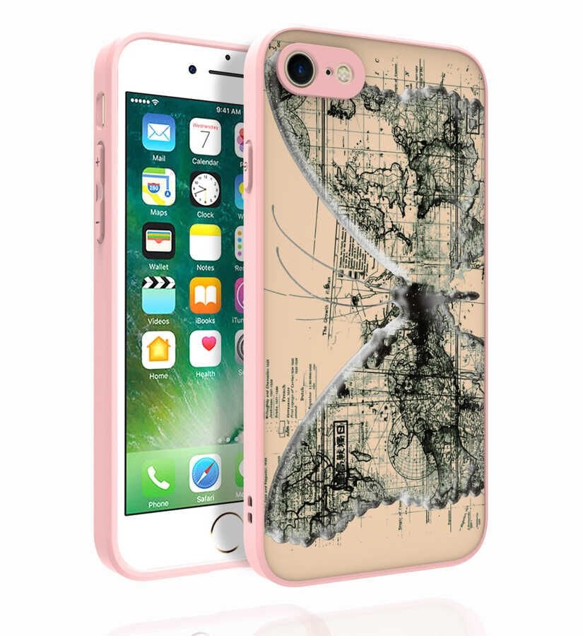Apple iPhone SE 2022 Kılıf Desenli Kamera Korumalı Parlak HEPTEKİLETİŞİM Nora Kapak