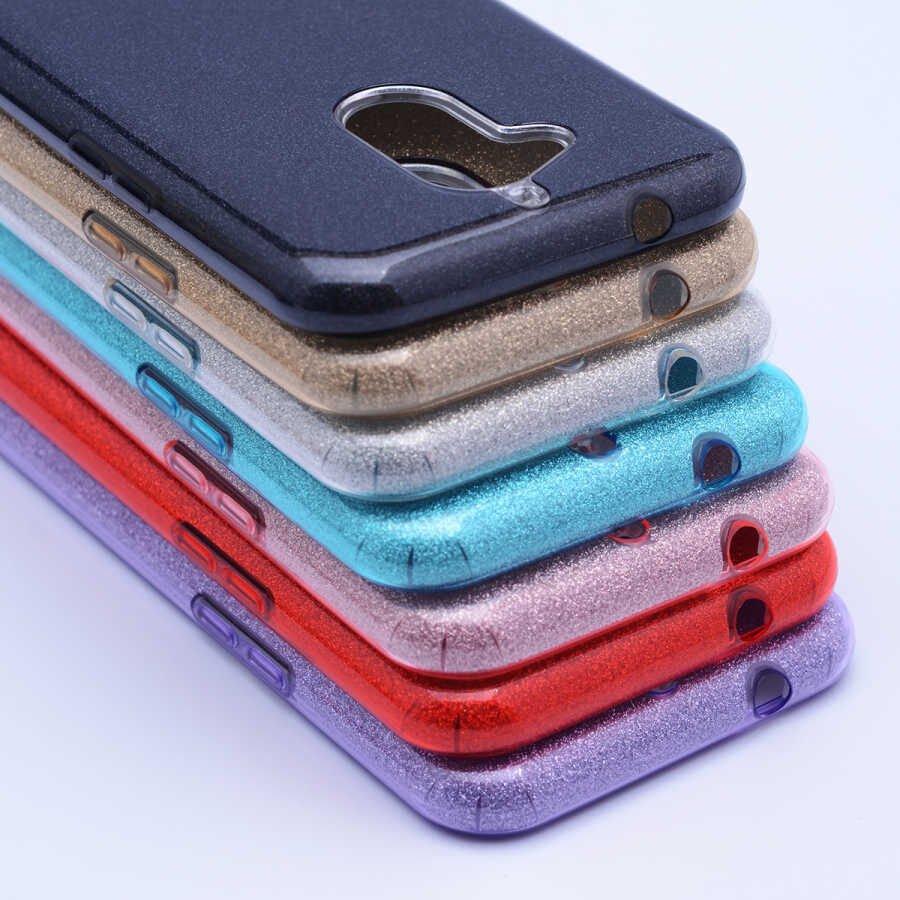 General Mobile 8 Kılıf Renkli Parıltılı Simli Işıltılı Silikon Kapak (SHİNİNG) Kırmızı