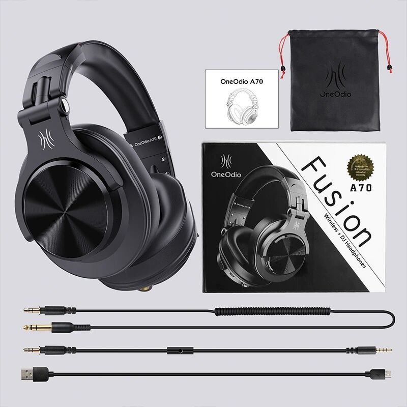 Hafif ve Portatif Kolayca Katlanıp Taşınabilir Dizayn (Oneodio A70 Bluetooth Kulaklık) Siyah