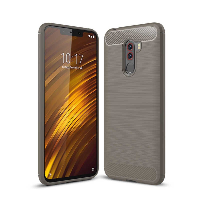 Xiaomi Pocophone F1 Kılıf Ultra Korunaklı Silikon Kapak (ROOM) Gri