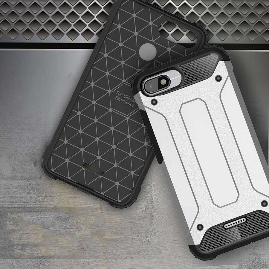 Xiaomi Redmi 6A Kılıf Armor Köşe Korumalı Çift Katman Tank Zırh Kapak (CRASH) Mavi