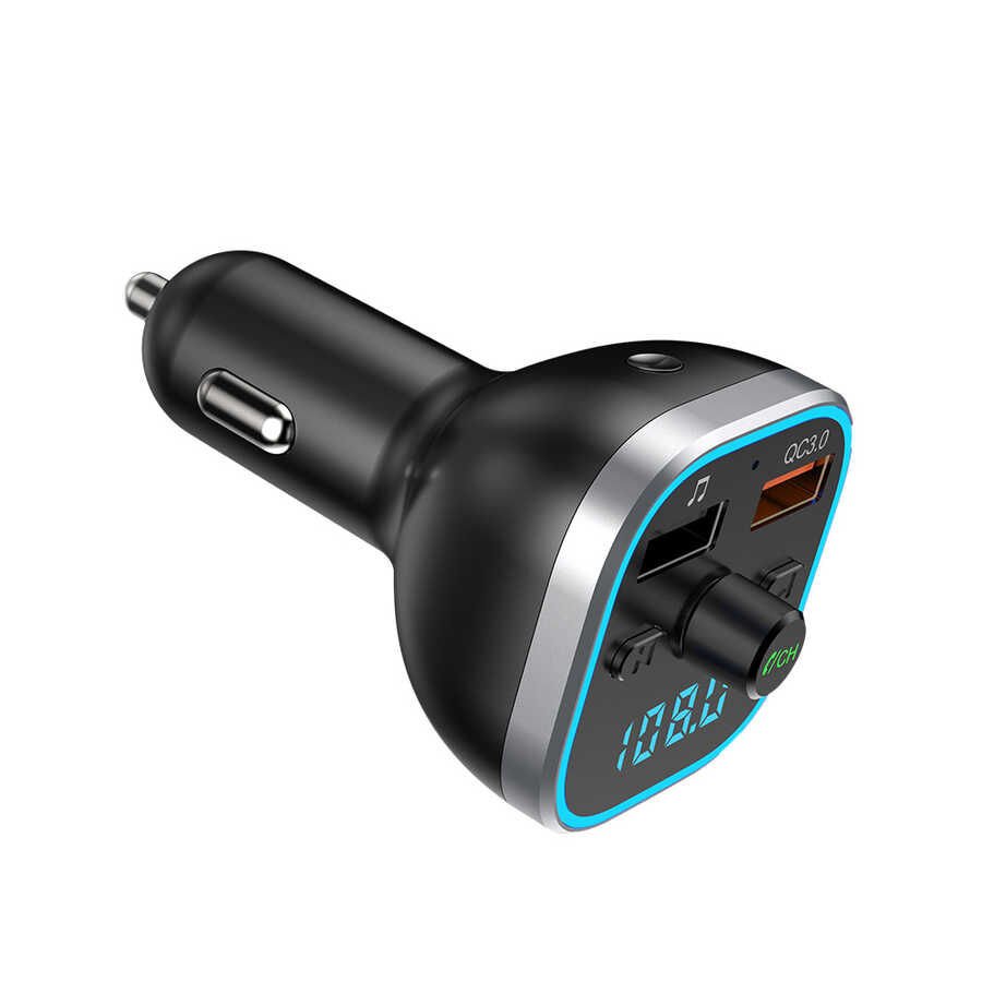 ZR-WP3C02 Bluetooth Transmitter Mp3 Araç Şarjı Siyah