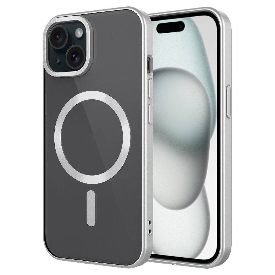 Apple iPhone 15 Plus Kılıf Mat Tasarımlı Magsafe Wireless Şarj Özellikli Kapak (Mat Setro) Titanyum