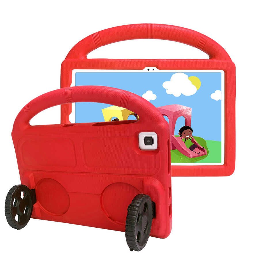 Samsung Galaxy Tab S6 Lite P610 P615 P617 Kılıf Çocuklara Özel Darbelere Dayanıklı Silikon (T-CAR) Kırmızı