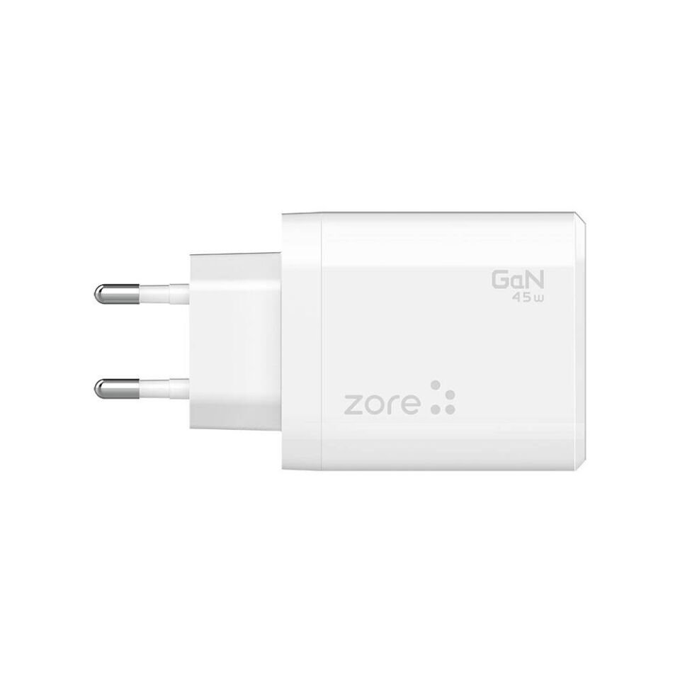 HEPTEKİLETİŞİM Always-02 GaN Tech Type-C PD4.0 USB-A QC3.0 Hızlı Şarj Özellikli Seyahat Şarj Başlığı 45W