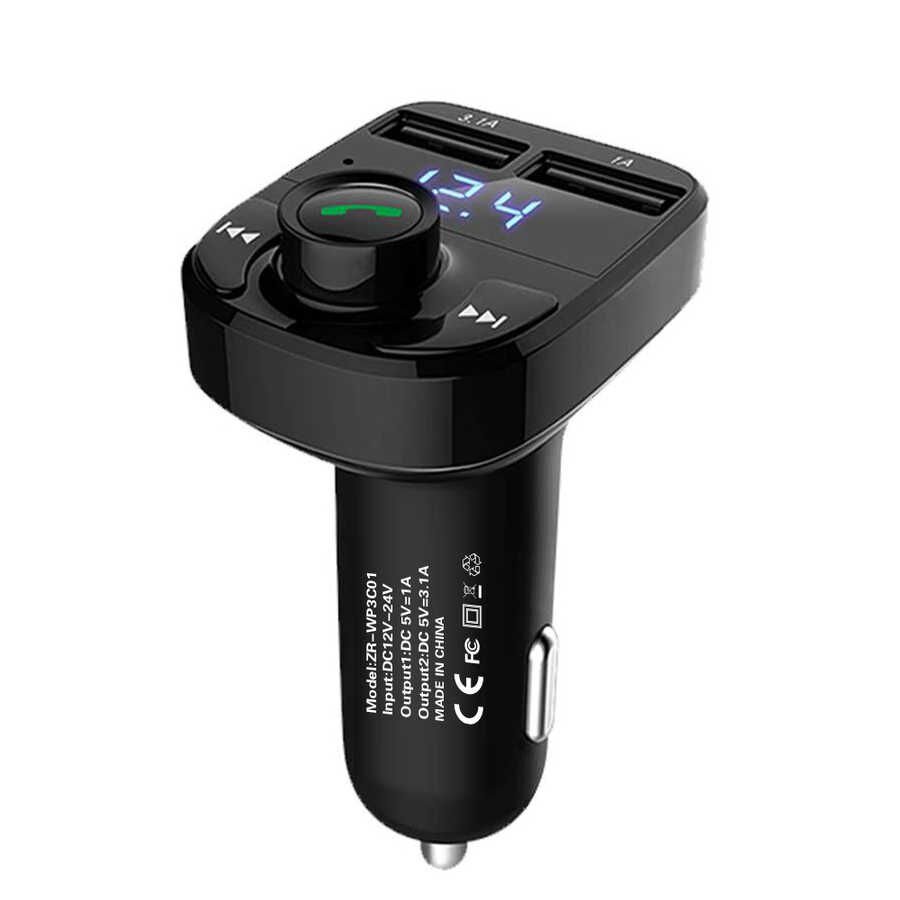 ZR-WP3C01 Bluetooth Transmitter Mp3 Araç Şarjı Siyah
