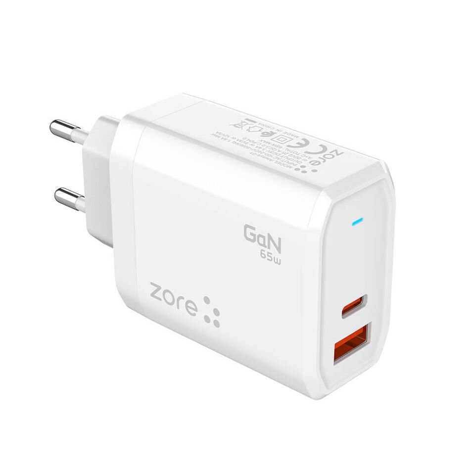 HEPTEKİLETİŞİM Always-01 GaN Tech Type-C PD4.0 USB-A QC3.0 Hızlı Şarj Özellikli Seyahat Şarj Başlığı 65W
