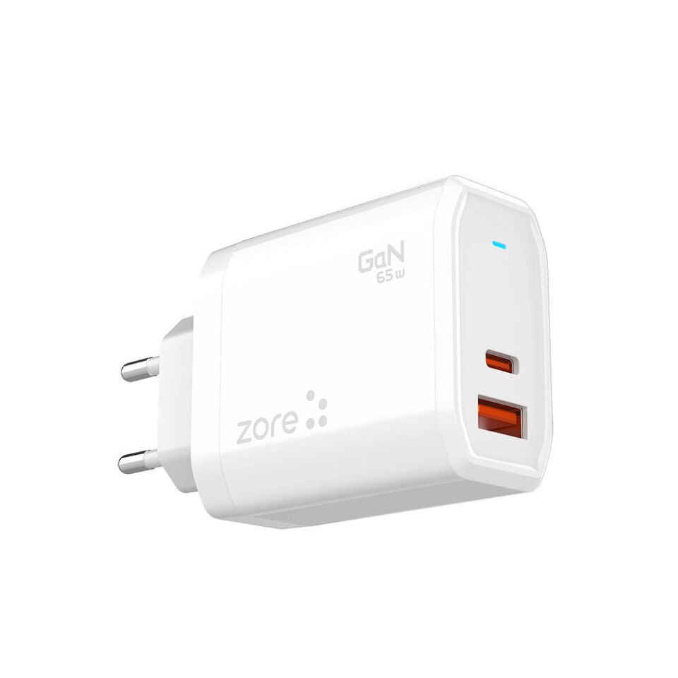HEPTEKİLETİŞİM Always-01 GaN Tech Type-C PD4.0 USB-A QC3.0 Hızlı Şarj Özellikli Seyahat Şarj Başlığı 65W