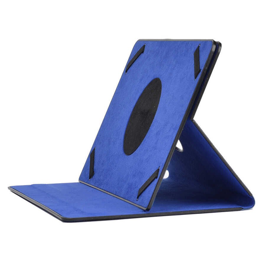 8 İnç Dönebilen Standlı Tablet Kılıf Pu Deri (8 İNÇ TÜM TABLET KILIFLARINA UYUMLU)-UNİVERSAL Saks Mavi
