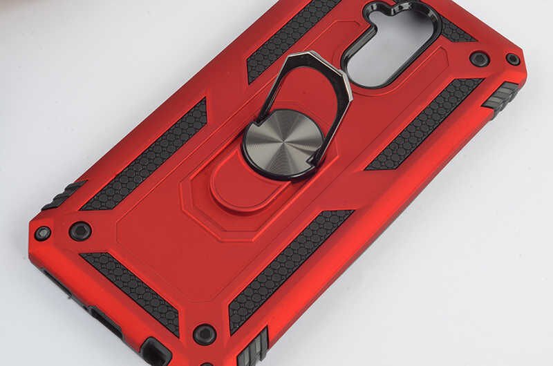 Huawei Mate 20 Lite Kılıf Tank Zırh Yüzüklü Mıknatıslı Standlı Kapak (VEGA) Mavi