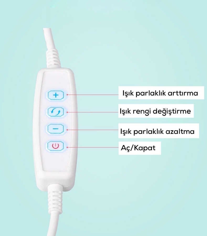 HEPTEKİLETİŞİM 3 in 1 Işıklı Telefon Tutucu Ring Light